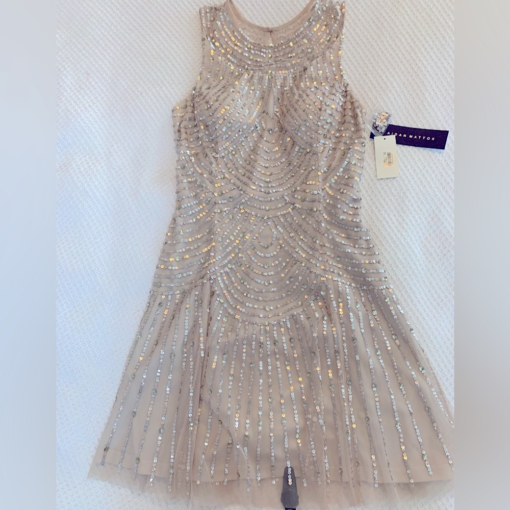 Aidan Mattox sequin fit and flare mini dress